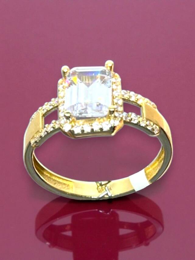 14 Ayar Altın Baget Yüzük - 6