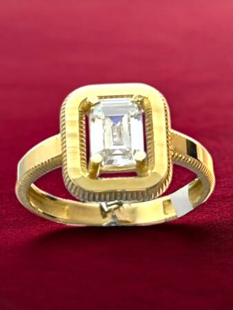 14 Ayar Altın Baget Yüzük - 