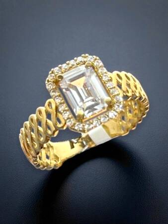 14 Ayar Altın Baget Yüzük - 2