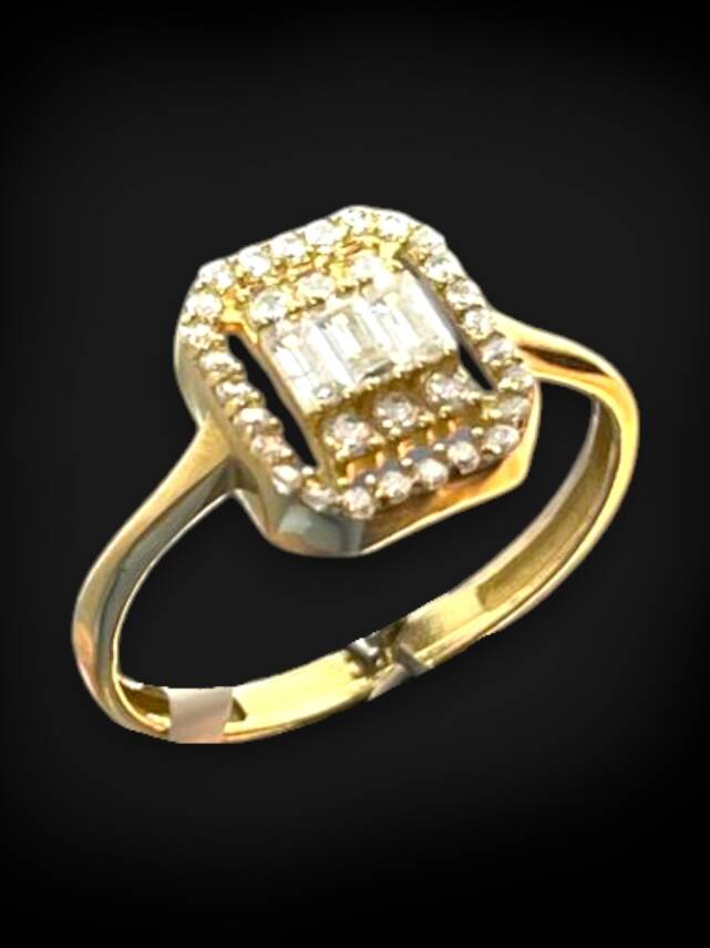 14 Ayar Altın Baget Yüzük - 4