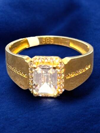 14 Ayar Altın Baget Yüzük - 