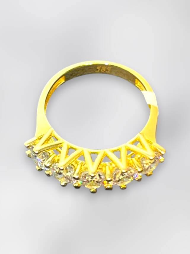 14 Ayar Altın Beştaş Yüzük - 5