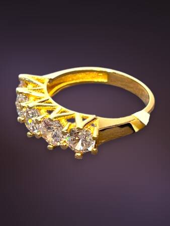 14 Ayar Altın Beştaş Yüzük - 6