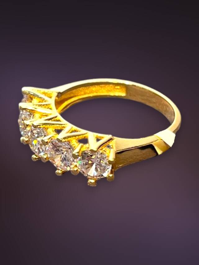 14 Ayar Altın Beştaş Yüzük - 6