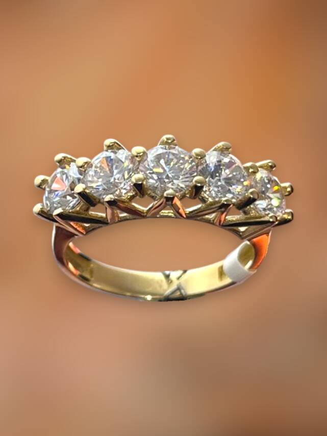 14 Ayar Altın Beştaş Yüzük - 4