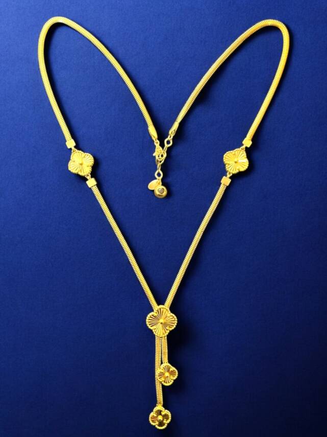 14 Ayar Altın Balıksırtı Yonca Kolye ve Bileklik Set - 1