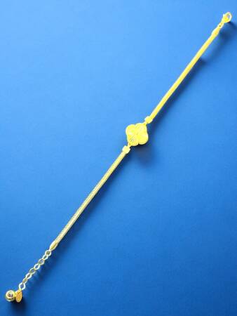 14 Ayar Altın Balıksırtı Yonca Kolye ve Bileklik Set - 9