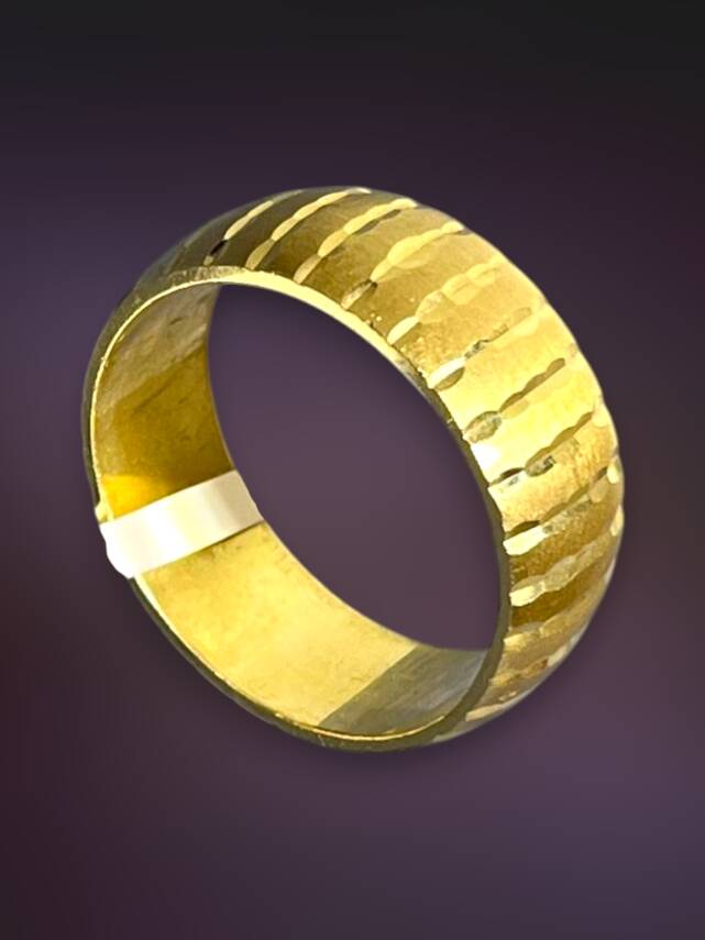 14 Ayar Altın Unisex Bambu Alyans - 1