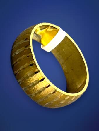 14 Ayar Altın Unisex Bambu Alyans - 4