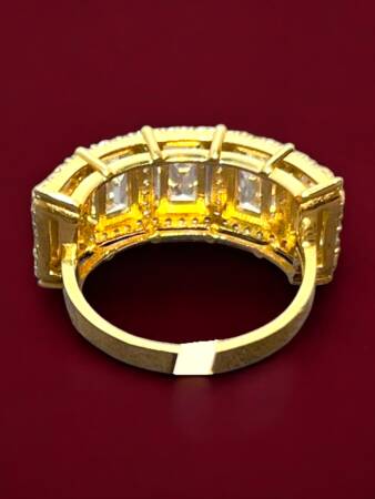 14 Ayar Altın Beştaş Baget Yüzük - 7