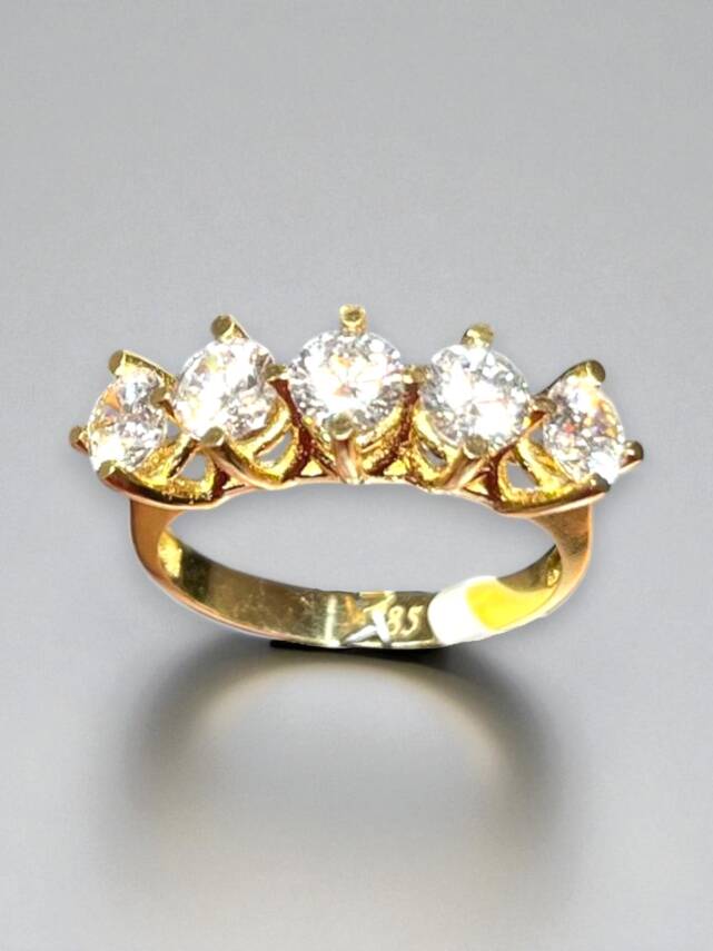 14 Ayar Altın Beştaş Yüzük - 3