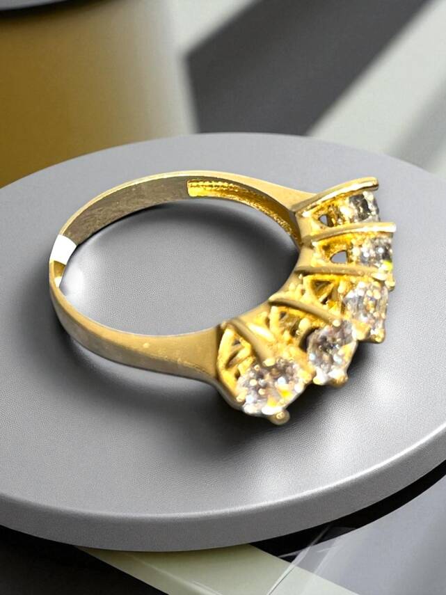 14 Ayar Altın Beştaş Yüzük - 2