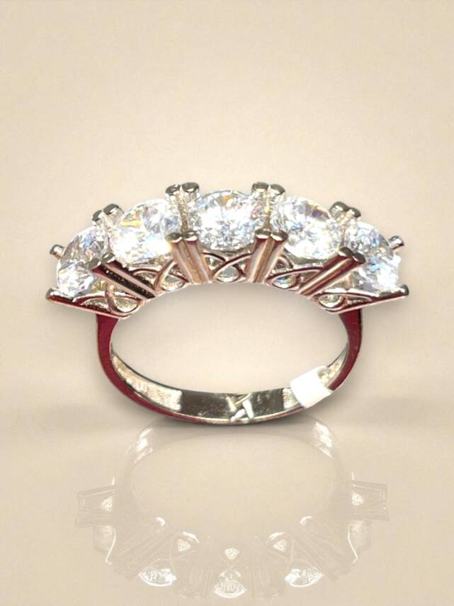 14 Ayar Altın Beştaş Yüzük - 5