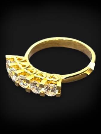 14 Ayar Altın Beştaş Yüzük - 3