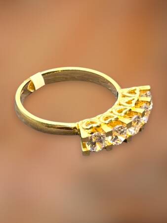 14 Ayar Altın Beştaş Yüzük - 8