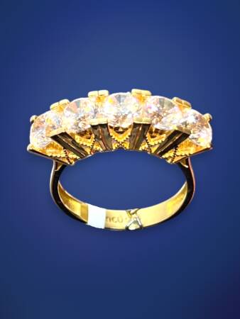 14 Ayar Altın Beştaş Yüzük - 6