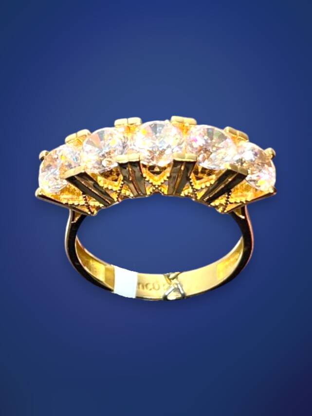 14 Ayar Altın Beştaş Yüzük - 6