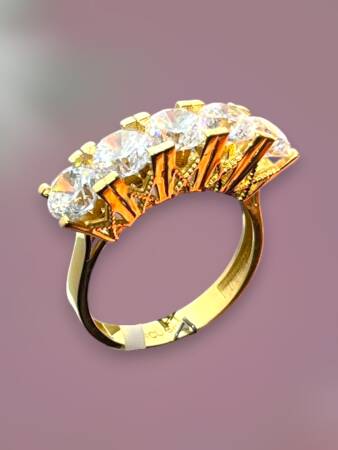 14 Ayar Altın Beştaş Yüzük - 4