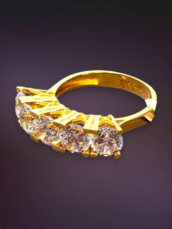 14 Ayar Altın Beştaş Yüzük - 3