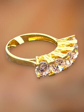 14 Ayar Altın Beştaş Yüzük - 5