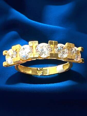 14 Ayar Altın Beştaş Yüzük - 2