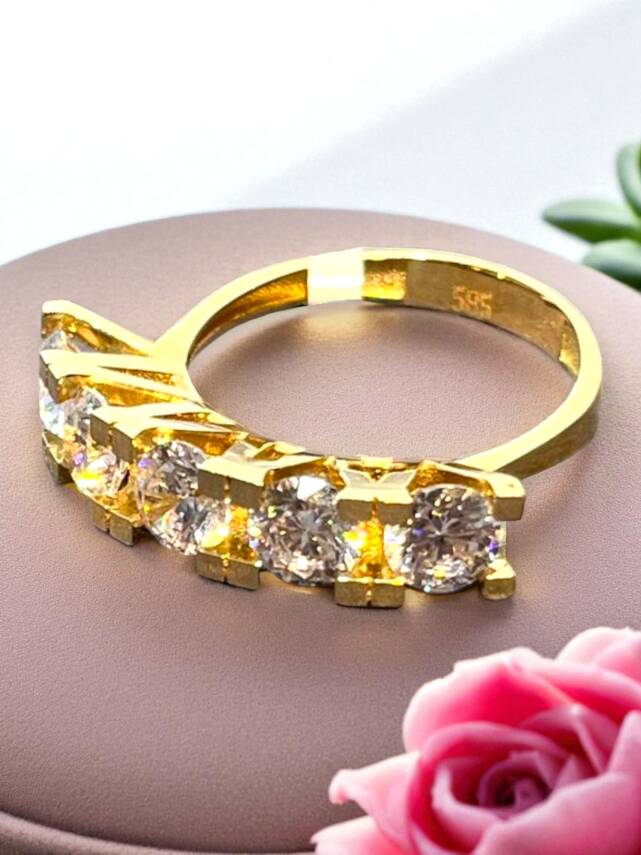 14 Ayar Altın Beştaş Yüzük - 3