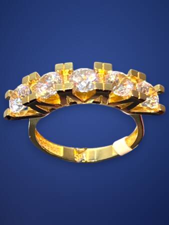 14 Ayar Altın Beştaş Yüzük - 4