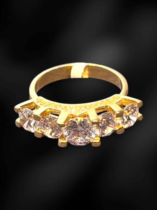 14 Ayar Altın Beştaş Yüzük - 1