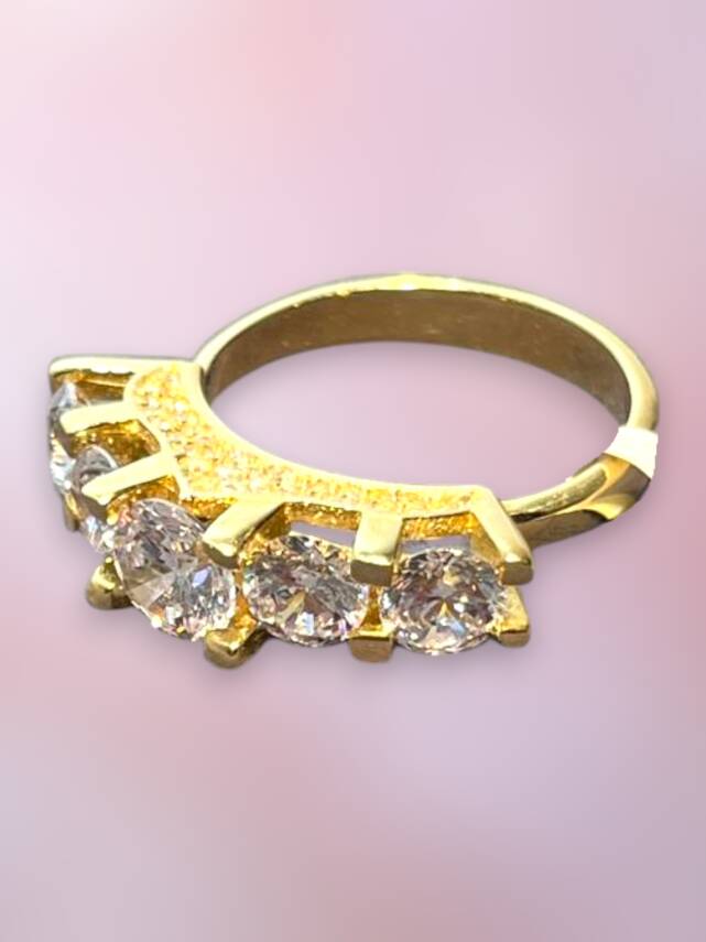 14 Ayar Altın Beştaş Yüzük - 3