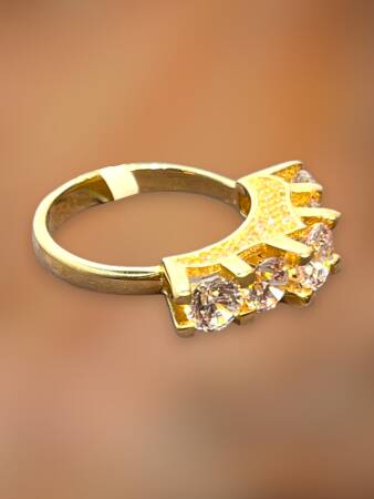 14 Ayar Altın Beştaş Yüzük - 5