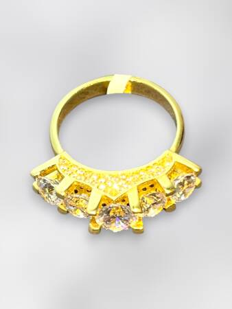 14 Ayar Altın Beştaş Yüzük - 7