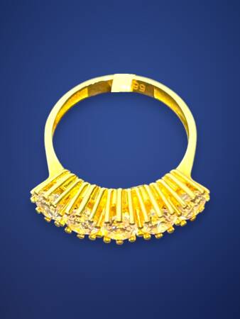 14 Ayar Altın Beştaş Yüzük - 6