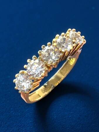 14 Ayar Altın Beştaş Yüzük - 3