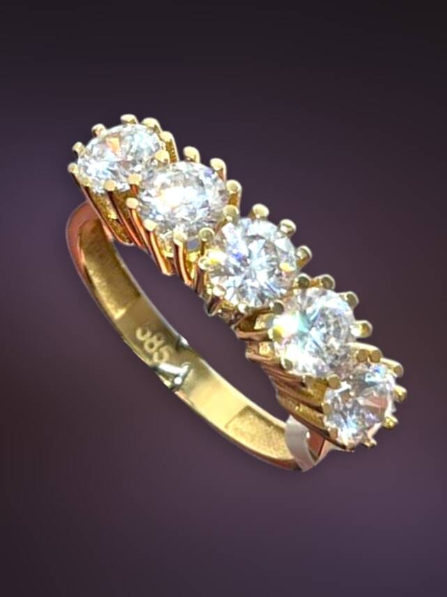 14 Ayar Altın Beştaş Yüzük - 5