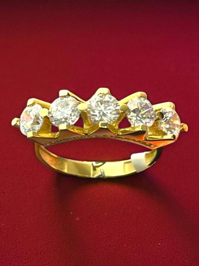 14 Ayar Altın Beştaş Yüzük - 1