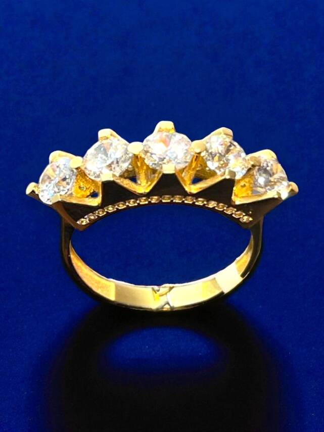 14 Ayar Altın Beştaş Yüzük - 5