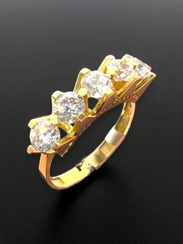 14 Ayar Altın Beştaş Yüzük - 7