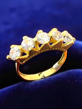 14 Ayar Altın Beştaş Yüzük - 3