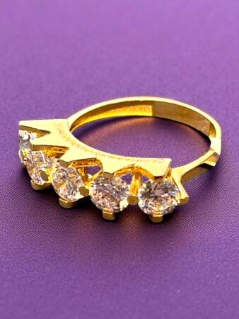 14 Ayar Altın Beştaş Yüzük - 4