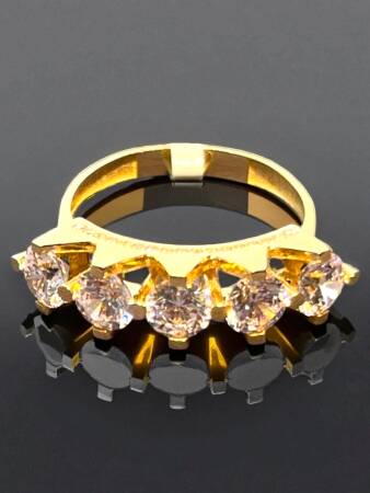 14 Ayar Altın Beştaş Yüzük - 2