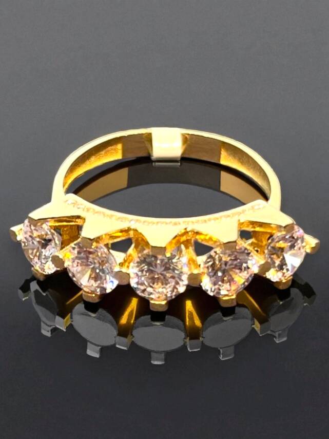 14 Ayar Altın Beştaş Yüzük - 2