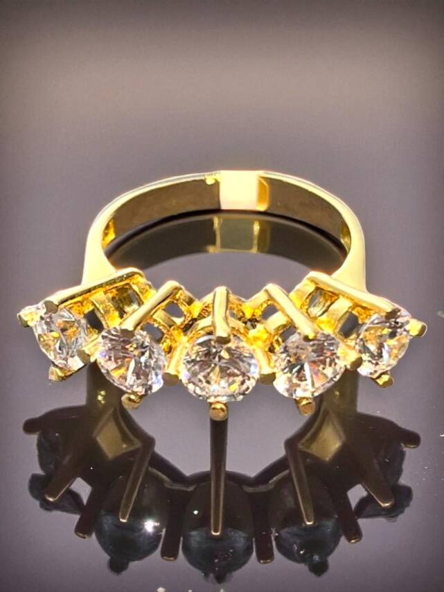 14 Ayar Altın Beştaş Yüzük - 2