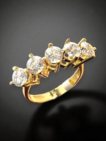 14 Ayar Altın Beştaş Yüzük - 3