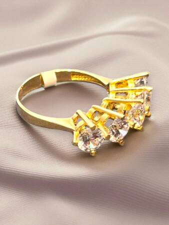 14 Ayar Altın Beştaş Yüzük - 6