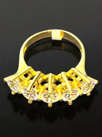 14 Ayar Altın Beştaş Yüzük - 7