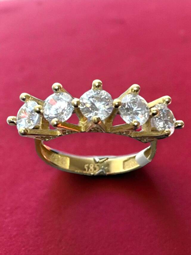 14 Ayar Altın Beştaş Yüzük - 1