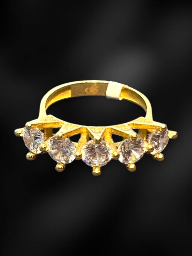 14 Ayar Altın Beştaş Yüzük - 2