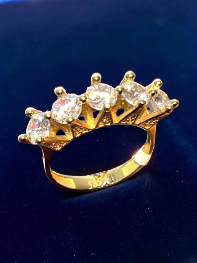 14 Ayar Altın Beştaş Yüzük - 5