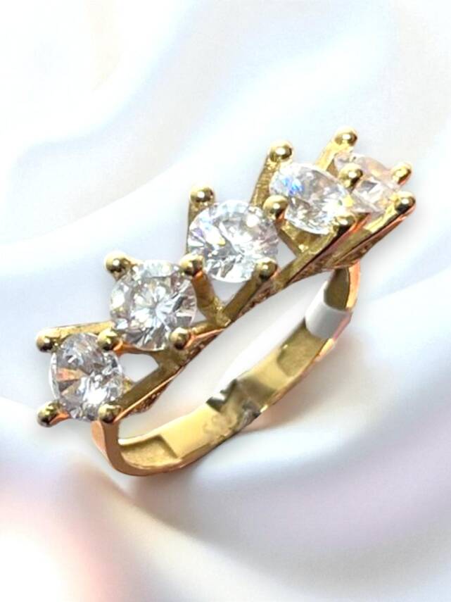 14 Ayar Altın Beştaş Yüzük - 3