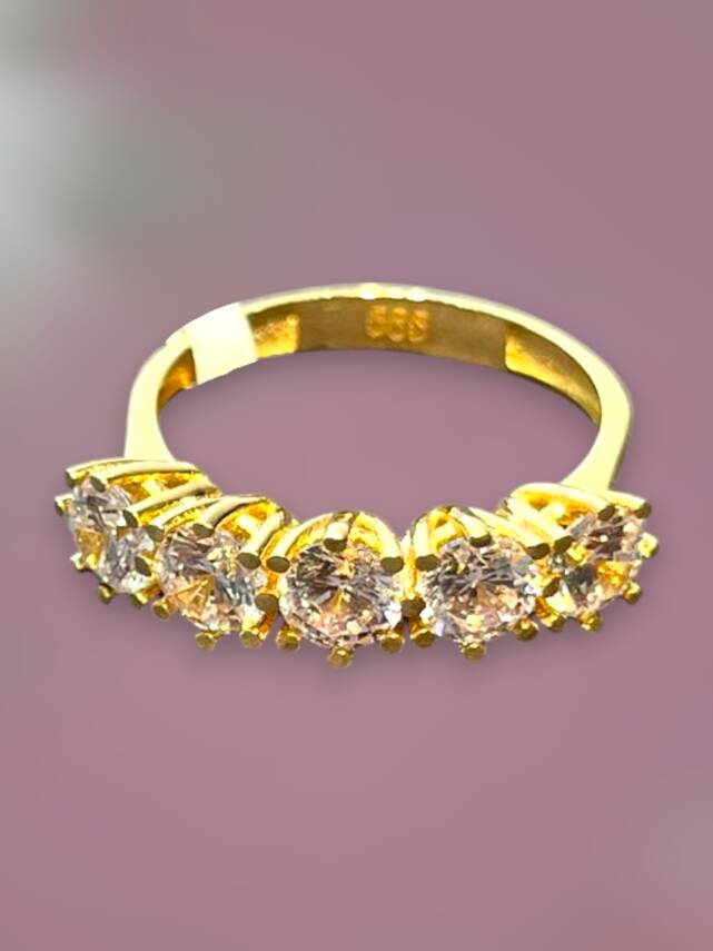 14 Ayar Altın Beştaş Yüzük - 2